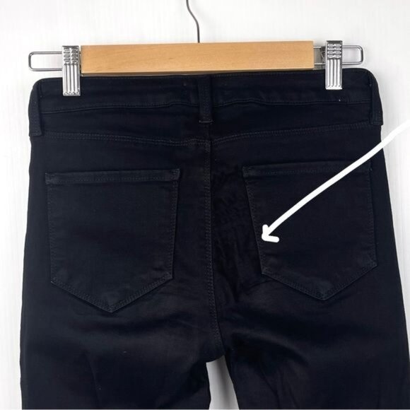 L'AGENCE Margot High-Rise Skinny Black Noir Jeans 24 - Picture 6 of 10